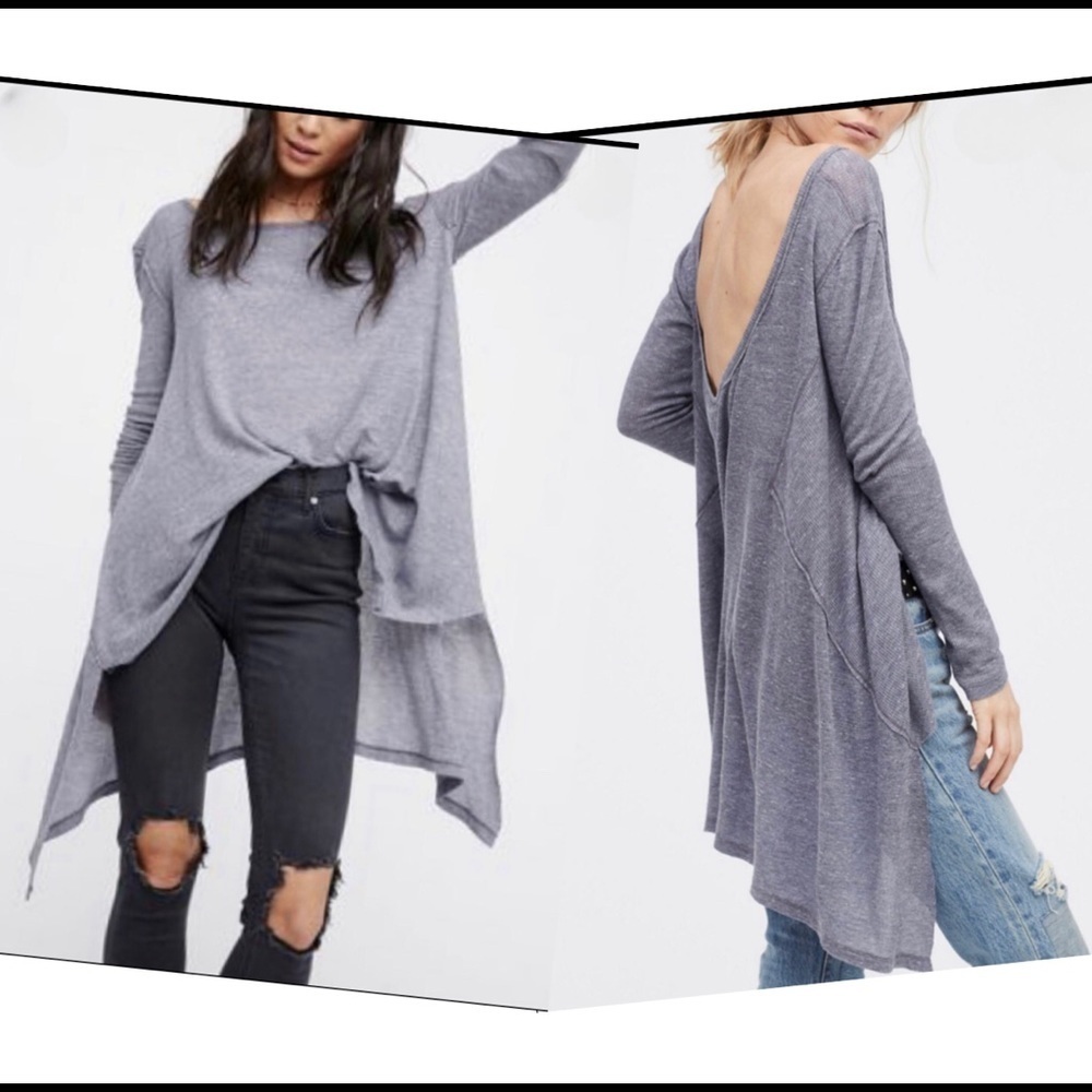 We the free from free people the incredible T size S gray NWT Tunic long sleeve